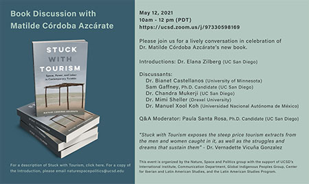 Poster: Stuck with Tourism Book Discussion with Author Matilde Córdoba Azcárate